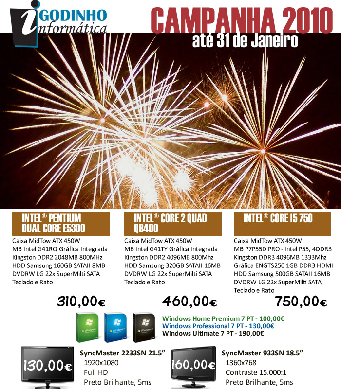 Computadores de secretária - Campanha 2010